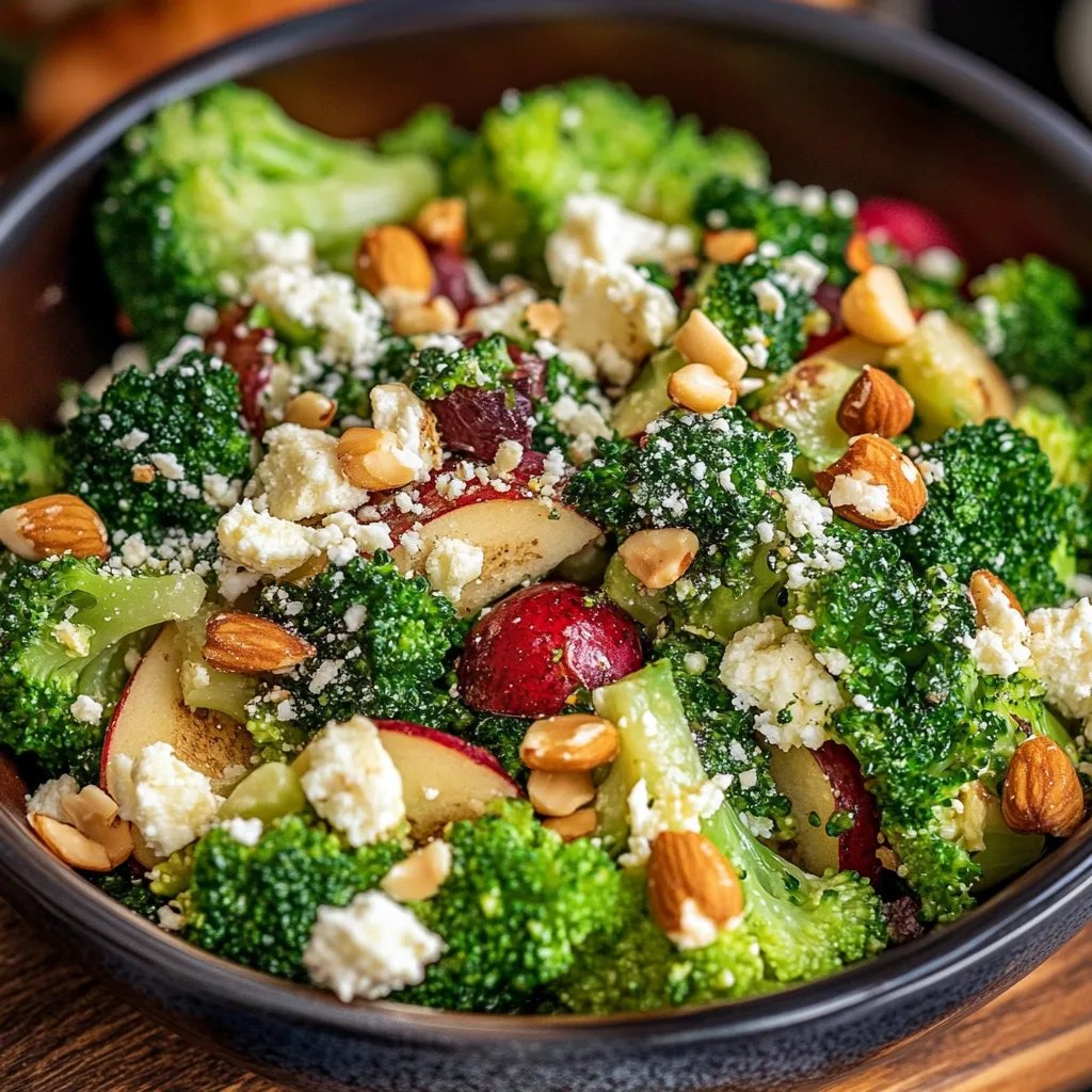 Brokkoli-Salat mit Äpfeln, Nüssen & Feta