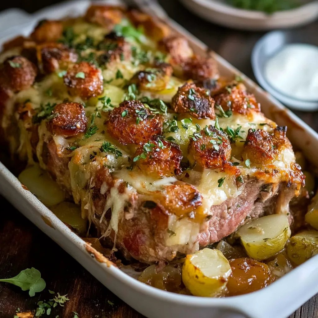 Rosenkohl Auflauf mit Kartoffel und Hackfleisch
