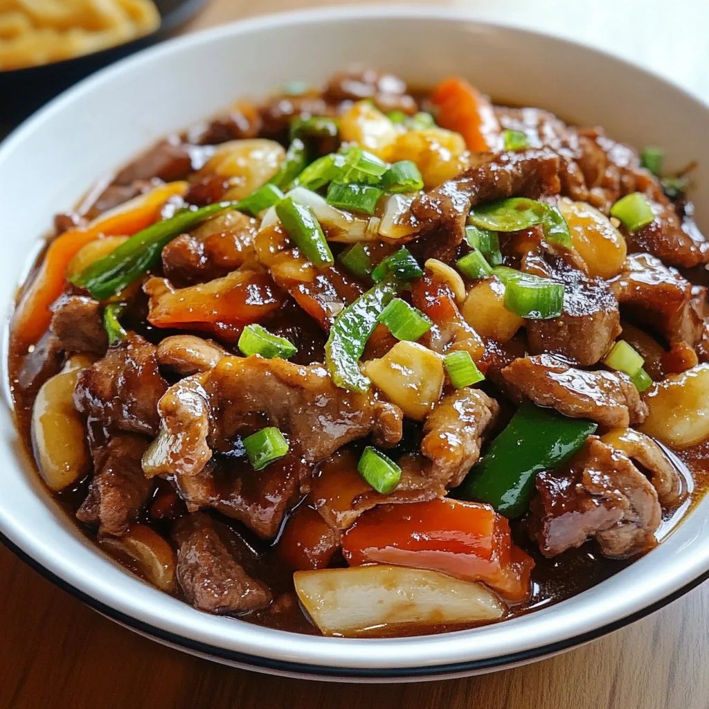 Rindfleisch- und Zwiebelpfanne nach chinesischer Art