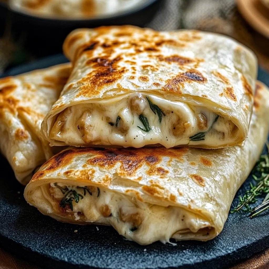 Einfache Käse-Knoblauch-Hähnchen-Wraps