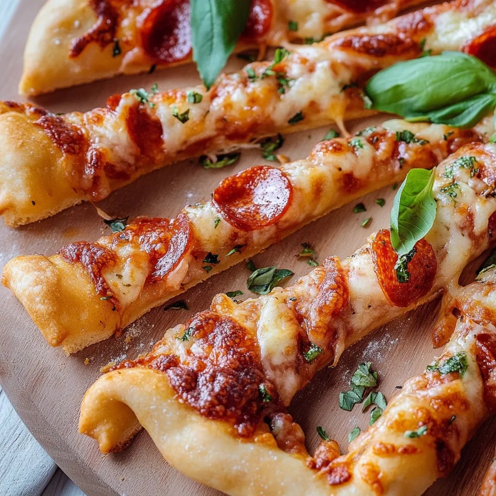 Pizzastangen mit Pizzateig