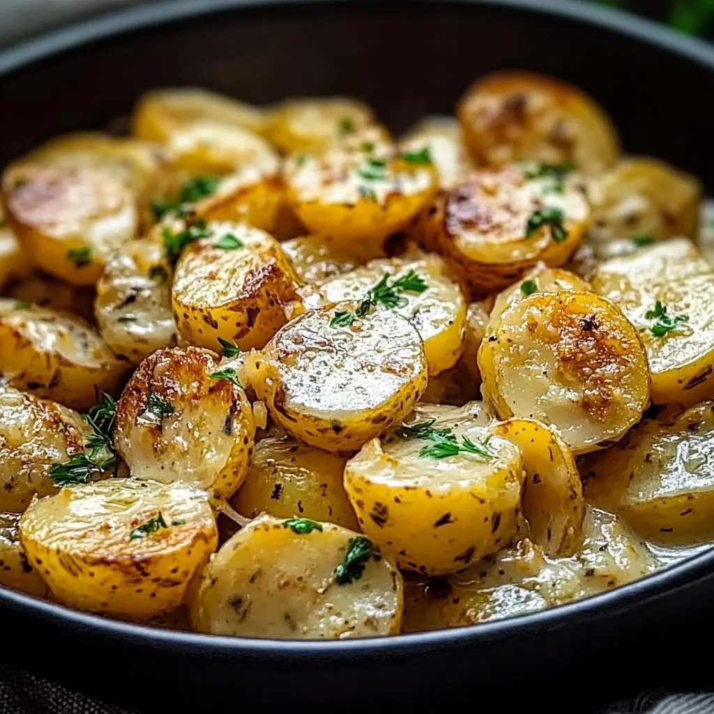 Kartoffeln mit Knoblauch-Sahnesauce