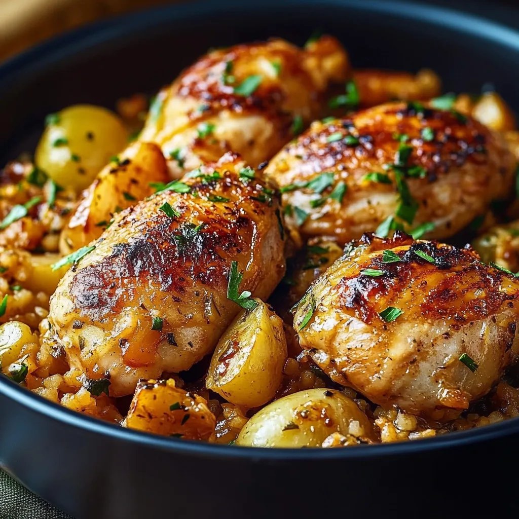 Ein-Topf-Hähnchen und Reis