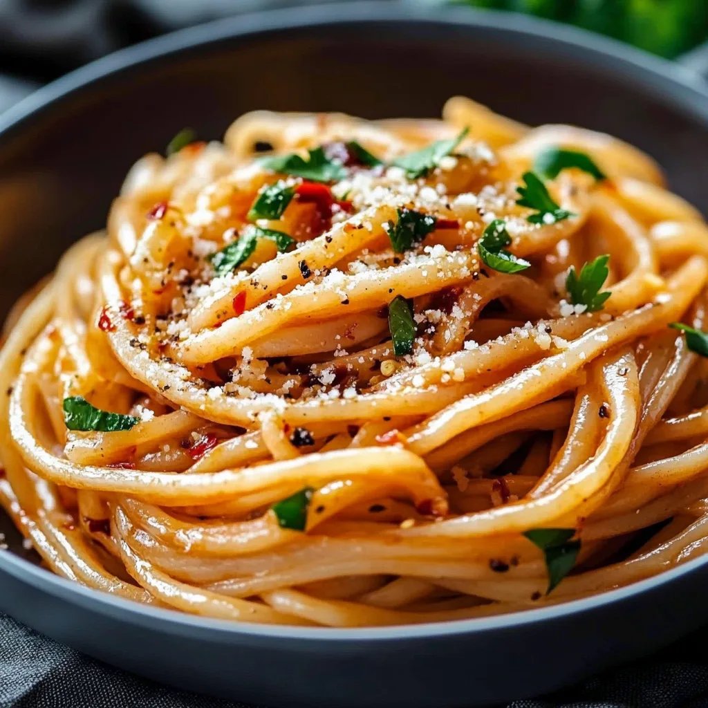 Einfache 10-Minuten-Nudeln mit Knoblauch-Chili-Öl